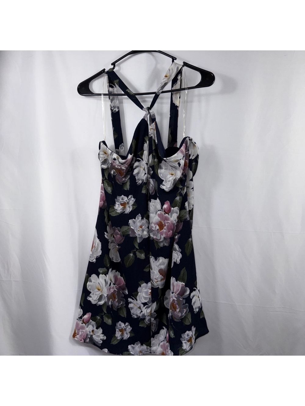 Fab’rik Women’s L Navy Floral Strappy Mini Dress